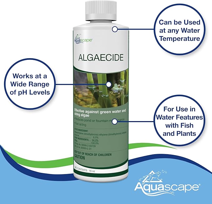 Aquascape Algaecide for Pond, Waterfall, and Water Features, 32-Ounce, 96024
