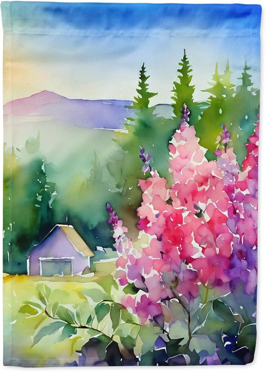 Caroline's Treasures Idaho Syringa in Watercolor Garden Flag Mailbox Flag Decorative Yard Flag Banner Outside Patio Artwork Yard Flower Beds, Garden Size, Multicolor