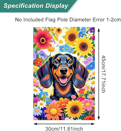 BlissYard Spring Garden Flag 12x18 Double Sided Dachshund Sunflower Seasonal Small Flags For Outside Outdoor Decor Yard Farmhouse Holiday Spring Summer Decorations Yard Flags