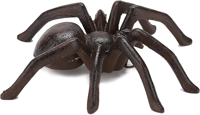 BRASSTAR Cast Iron Spider Statue Entomophile Delicate Modelling Interior and Exterior Decoration Suitable for Placing Study Garden Lawn Balcony TQGJPT490