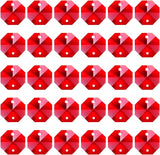 PATIKIL K9 Crystal Octagon Beads 2 Holes Pendants, 60 Pack 14mm Chandelier Prisms Parts Ornaments Hanging Beads for DIY Arts Crafts Decoration, Red