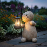 Braxio Solar Cat Garden Statue Decor - Standing Kitten Holding Lantern Weatherproof Resin Sculpture for Patio Yard Lawn Pathway Garden Gifts for Mom Grandma 9 x 5.5 x 11.6 Inch