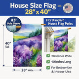 Caroline's Treasures New Hampshire Purple Lilac in Watercolor House Flag Large Porch Sleeve Pole Decorative Outside Yard Banner Artwork Wall Hanging, Polyester, House Size, Multicolor