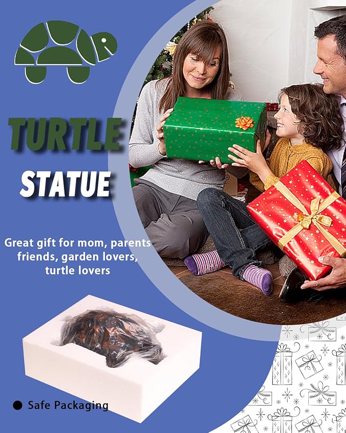 Tortoise Turtle Statue,Resin Garden Sculpture Indoor/Outdoor Yard Lawn Ornament,Home Decor (Large)