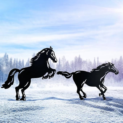 TIGGSY Horse Metal Decorative Garden Stakes Horse Gifts for Women/Men Horse Lovers Gifts Silhouette Statues for Yard Art, Outside, Patio, Outdoor Decor, Garden Decorations, Lawn Ornaments