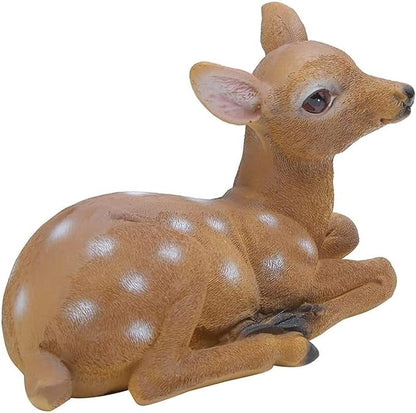Cute Statues Garden Deer Statues 2Pcs Sika Sitting Statue Sculpture Animal Model Art Craft Backyard Decor