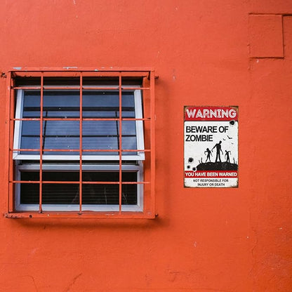 Funny Dark Humor Beware Warning Sign, No Soliciting Wall Decor, Beware of Zombie, Yard Garden Plaque Outdoor for Home Fence 8 X 12 Inches