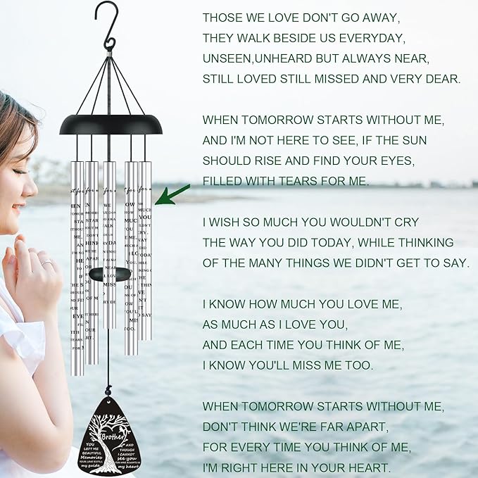 Sympathy Memorial Wind Chimes Bereavement Memorial Gifts for Loss of Brother Sympathy Memorial Gifts for Loss of Loved One in Memory of Brother