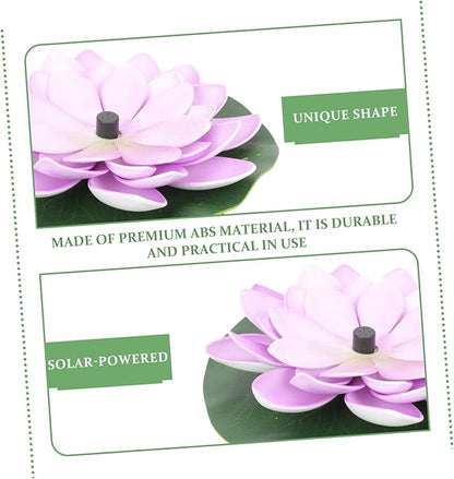 INOOMP Solar Powered Lotus Shaped Fountain for Garden Floating Water Lily Decoration Compact Outdoor Landscape Water Pool Feature Easy Installation No External Power Needed