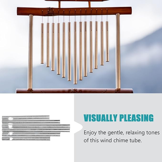balacoo Aluminum Wind Chime Tubes 15Pcs Medium Sized Metal Pipes 2.75In DIY Outdoor Wind Chime Supplies for Garden Patio Decoration