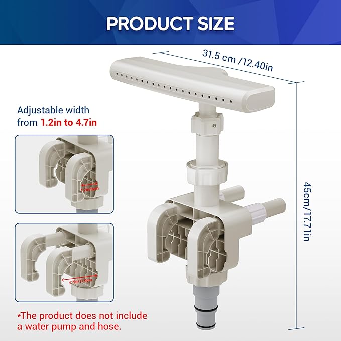Pool Fountain for Above Ground Pools, Pool Sprinkler Upgraded 360° Adjustable Spray, Pool Water Fountain Swimming Accessories, Cooling & Relaxation (Beige)