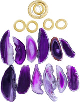 rockcloud Agate Slices Geode Wind Chime Home Garden Decoration Figurine, 20-24 inches, Purple