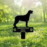 Custom Irish Wolfhound Dog Metal Memorial Garden Stake Personalized Pet Grave Marker Name Sign Remembrance Stake Decor Sympathy Dog Loss,Outdoor Statues for Yard Garden Lawn Patio Pathway Grave.