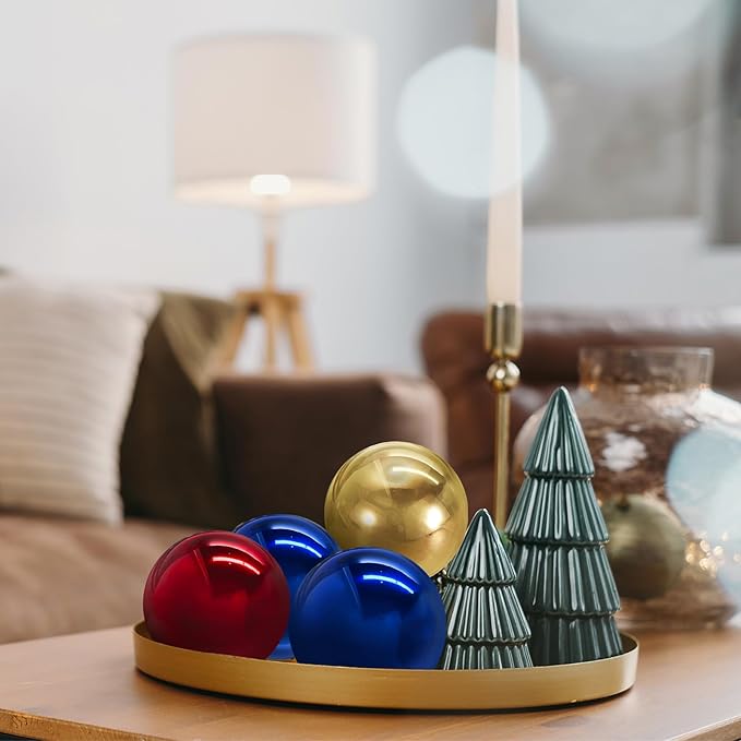 uxcell 2 Pcs Gazing Globe Decor Ball 2.5 Inch 63mm Reflective Garden Sphere Hollow Ball, Seamless Stainless Steel Gazing Ball, Smooth Mirror Globe for Garden Home Decor, Ruby Red