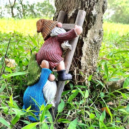 Climbing Gnomes Tree Faces Decor Outdoor for Yard - Cute Gnome Garden Statue Art Resin Dwarf Sculpture for Yard Outdoor Decoration Ornaments