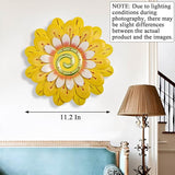 AHYS Metal Flowers Wall Decor Indoor Outdoor Metal Wall Art for Home Farmhouse Living Room Bedroom Bathroom Garden Decorations - Yellow