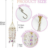 Crystal Sun Catcher Hanging Suncatchers Crystal Prisms Wind Chime Room Decor for Garden Home Windows Decoration (Colorful Gold)