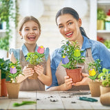 Cinrobiye 12Pcs Spring Floral Flower Planter Stakes Tulip Daisy Pot Signs 5.9Inches Colorful Floral Garden Stake Outdoor Lawn for Spring Party Patio Yard Outside Greetings Home Farmhouse Decor