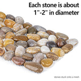 Qualdout River Rocks Stepping Stones Pavers Outdoor for Garden Walkway, Pebbles Polished Gravel for Yard Lawn Patio Pathway Landscaping, 6PCS (Rectangle)