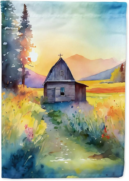 Caroline's Treasures Montana Bitterroot in Watercolor Garden Flag Mailbox Flag Decorative Yard Flag Banner Outside Patio Artwork Yard Flower Beds, Garden Size, Multicolor