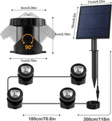 Solar Pond Lights,Super Bright RGB LED Underwater Spotlights Color Changing Submersible Pond Light IP68 Waterproof Fountain Lights for Fish Aquarium Tank Garden Yard Pool (4-in-1)