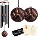 Dog Memorial Gifts for Loss of Dog, 32" Pet Memorial Vintage Wind Chimes with Embossed DogPaw Pendant, Pet Passing Away Sympathy Remembrance Gift