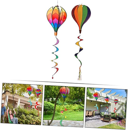 ORFOFE 2Pcs Hot Air Balloon Wind Spinners Garden Decorations Durable Art Easy to Install Outdoor Decor for Lawn and Patio Eye Catching Hanging Ornaments