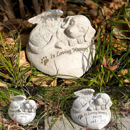DIY Pet Memorial Stone - Personalized Outdoor Garden Memorial Gift for Loss of Dog, Customizable Keepsake for Pet Lovers(Dog)