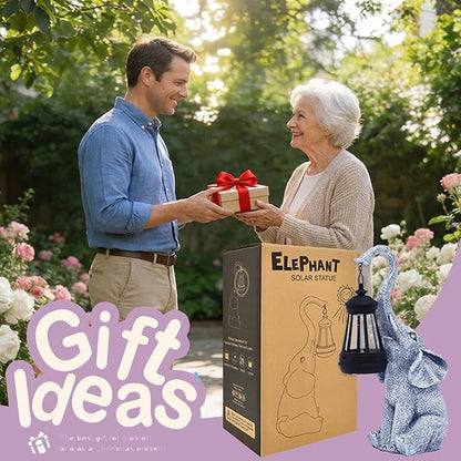 Goodeco Elephant Statue for Garden Decor with Gift Appeal - Ideal Gifts for Women, Mom or Birthdays, Beautifully Crafted Outdoor & Home Decor to Wow Your Guests (11" Elephant)