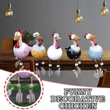POKSAUAE 5PCS Resin Rooster Outdoor Statues Funny, Waterproof and Does not Fade Suitable Courtyard, Garden, Balcony Decoration