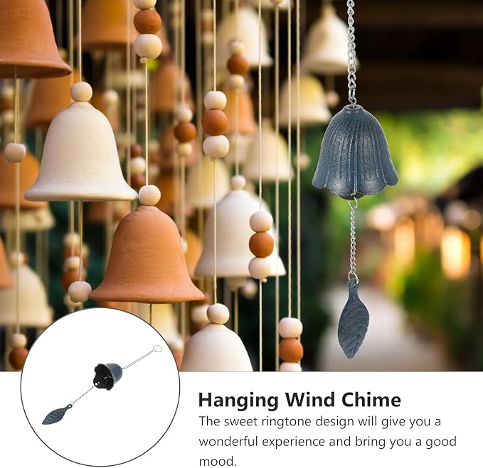 YARNOW Wind Chime Meditation Bells Chimes Maple Leaf Wind Tubes Metal Wind Bell Chimes Leaf Garden Chimes Bell Wind Fortune Hanging Bell Outdoor Chime Japanese-Style Iron Windmill Baby