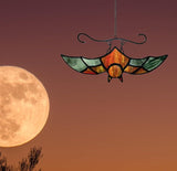 Bat Decor Stained Glass Window Hanging Suncatcher for Window,Halloween Bat Decoration 6.9 inch