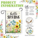 Hello Spring Garden Flag for Outside,Spring Flowers Garden Flag,Seasonal Floral Yard Lawn Porch Flags for Outdoor Decorations 12x18 Inch Double Sided