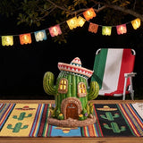 TERESA'S COLLECTIONS Garden Decor, Cactus Fairy House Cinco de Mayo Decor, Waterproof Resin Garden Statue, Cinco de Mayo Gift, Garden Gift, Indoor/Outdoor, 7.5"