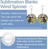 50 Pcs Sublimation Wind Spinner Blanks Bulk USA Warehouse Aluminum Metal Wind Spinners Hanging Sublimation Ornaments for Heat Press Transfer Sublimation Blank Wind Spinners DIY Gift