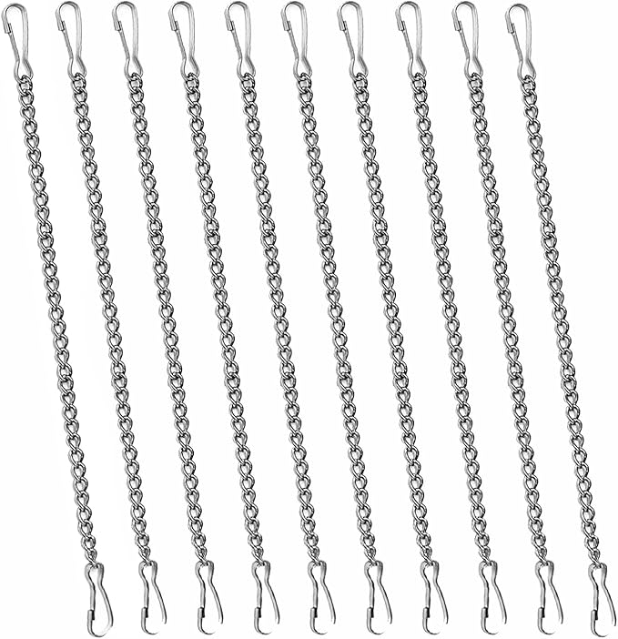 10pcs 20inch Stainless Steel Hanging Chains for Stained Glass Panels,Silver 304 Stainless Steel Hanging Chain Window Art Decor,For Stained Glass,Suncatchers,Window, Garden, Patio Outdoor Decor