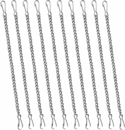 10pcs 20inch Stainless Steel Hanging Chains for Stained Glass Panels,Silver 304 Stainless Steel Hanging Chain Window Art Decor,For Stained Glass,Suncatchers,Window, Garden, Patio Outdoor Decor