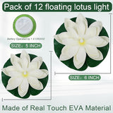 LACGO 12 PCS Diwali Waterproof Floating Lotus Light - Floating Flower Light Battery Operated Water Activated Warm White Pool Flower Lamp Wedding,Anniversary,Garden Decoration(6Inch & 5Inch)