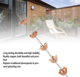 LICAEVEY Rain Chain, Handcrafted Copper Decorative Rain Catcher for Gutters Downspout Replacement, with 5 Flower Shaped Cups for Garden Terrace Decor