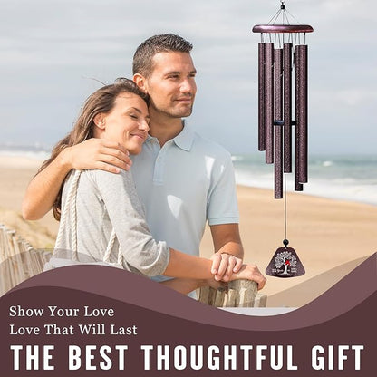 25th Anniversary Wedding Gifts, Unique 25th Anniversary 32" Wind Chimes for Couple, Silver 25 Years of Marriage Gift Ideas for Wife Husband, Silver Wedding Gifts for Parents