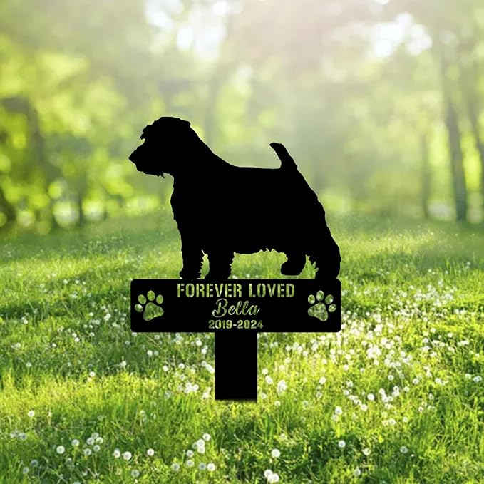 Custom Norfolk Terrier Dog Metal Memorial Garden Stake Personalized Pet Grave Marker Name Sign Remembrance Stake Decor Sympathy Dog Loss,Outdoor Statues for Yard Garden Lawn Patio Pathway Grave.