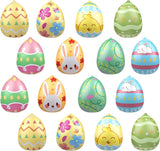 16 PCS 9 Inch Easter Egg Inflatable Balloons Hanging Inflatable Easter Balloons Colorful Inflatable Egg Decorations for Yard Garden Holiday Party Home Decor