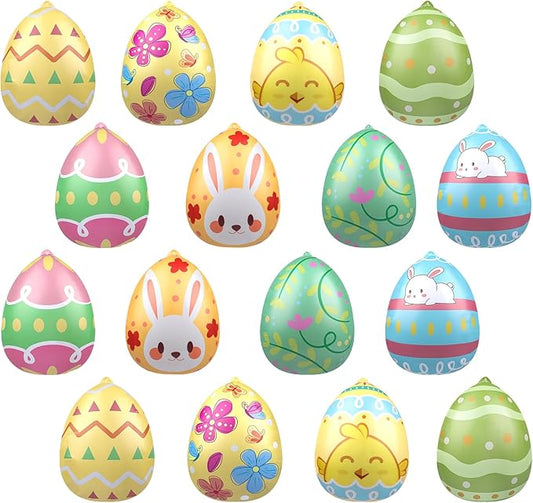 16 PCS 9 Inch Easter Egg Inflatable Balloons Hanging Inflatable Easter Balloons Colorful Inflatable Egg Decorations for Yard Garden Holiday Party Home Decor