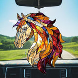 Colorful Horse Exotic Acrylic Suncatcher Stained Glass Effect Window Car Hanging Christmas Ornament Indoor Outdoor Decor Garden Sun Catcher Panel for Horse Lover for Women Mom Grandma