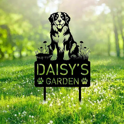 Custom Bernese Mountain Dog Metal Memorial Garden Stake Personalized Pet Grave Marker Name Sign Remembrance Stake Decor Sympathy Dog Loss,Outdoor Statues for Yard Garden Lawn Patio Pathway Grave.