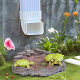 Turtlle Statue Splash Block Gutter Downspout Garden Decor, Larger Gutter Downspout Splash Block Extensions Ornament Rain Concrete Resin Tortoise Diverter Accessory, Outdoor Decoration Gift (13.8In)