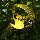 ZKLiLi Solar Lights Garden Decorations,Moon Fairy Light,Solar Statues Outdoor Decor,Warm LED Light for Pathway Lawn Patio Courtyard Gifts for Mom Grandma Women