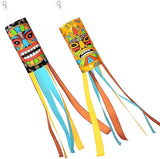 Relaxweex 2 Pcs Tiki Party Decorations 40 Inch Hawaiian Windsocks Tiki Outdoor Decorations Luau Tropical Windsock Hawaiian Hanging Decor for Birthday Summer Jungle Party Decoration Hawaii Bar Supplies