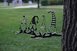 Steel Branch Gnome-y Old Men Decoration | Metal Art | Fairy Garden Art | Backyard Art | Tree Art | Silhouette Art | Corten Steel | Patina Rust (Tree)