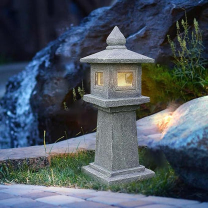 Solar-Powered Pagoda Lamp